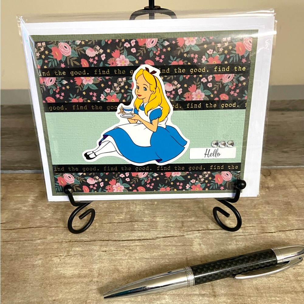 Set Of 4 Handmade Alice In Wonderland Note Cards - Picture 9 of 9